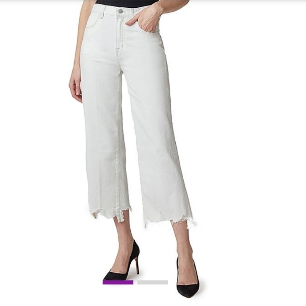 J Brand vanished distressed hem  high waist chopped wide leg jeans bnwt size 25